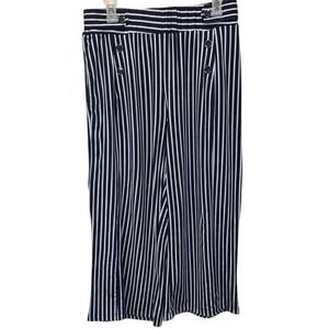 Robert Louis Striped Sailor Wide Leg Culottes Cropped Pants Womens Large‎